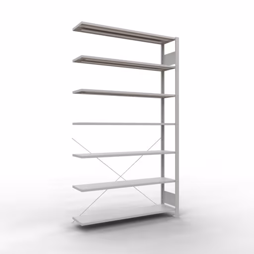 Afbeelding nr. 11 van het artikel, kantoorreksysteem MULTIplus85, 2300 x 1300 x 300 mm, 7 planken, zonder aanslaglijst, lichtgrijs uit de productgroep kantoorrekken van Schulte Lagertechnik