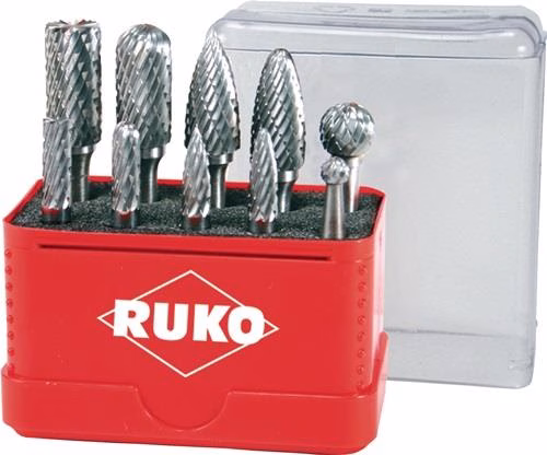 Freesset, schachtdiameter 6 mm, 10-delig, HM ZYA-ST/WRC/SPG/RBF/KUD RUKO, uit de categorie frezen met artikelnummer 8000421356