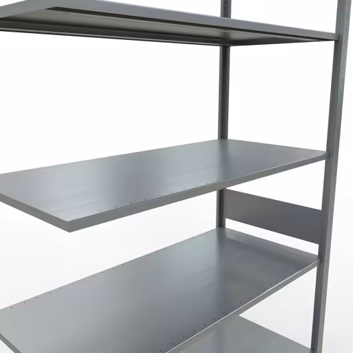 Aanbouwrekken, legbordstellingen, insteeksysteem MULTIplus150, 3000 x 1300 x 600 mm (HxBxD), 7 legborden, lengtestangen, verzinkt met artikelnr. 12767-130-LR Aanbouwrekken, rekken, insteeksysteem MULTIplus150, 3000 x 1300 x 600 mm, 7 legborden, lengtestangen, verzinkt van Schulte Lagertechnik uit de categorie insteeksystemen