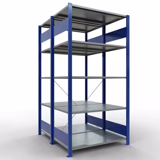 Productafbeelding nr. 15 van het artikel basisplank, dubbele plank, legbord, insteeksysteem MULTIplus150, 2000 x 1000 x (2x600) mm, 2x5 legborden, RAL 5010 gentiaanblauw uit het assortiment legborden van Schulte Lagertechnik