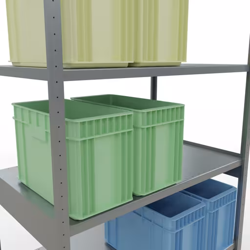 Basisplank, legbord, insteeksysteem MULTIplus250, 3000 x 1300 x 800 mm, 7 legborden, lengtestangen, verzinkt van Schulte Lagertechnik uit het assortiment insteeksysteem