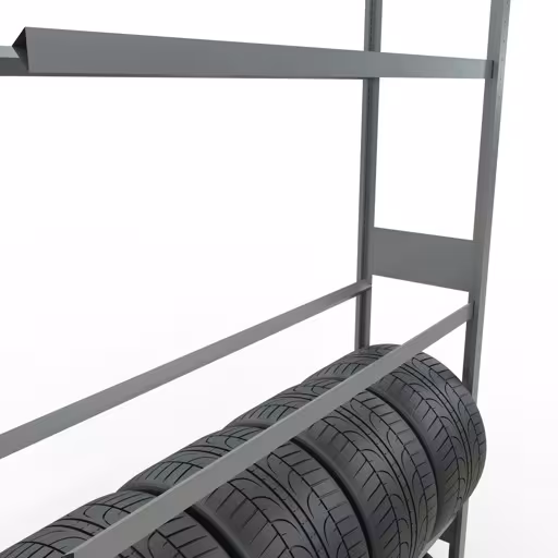 Figuur nr. 13 van het artikel aanbouwrek, wielen-/bandenrek, 3500 x 1500 x 400 mm, verzinkt, 5 opslagniveaus met 150 kg vakbelasting per niveau uit de productgroep legbordstellingen van Schulte Lagertechnik