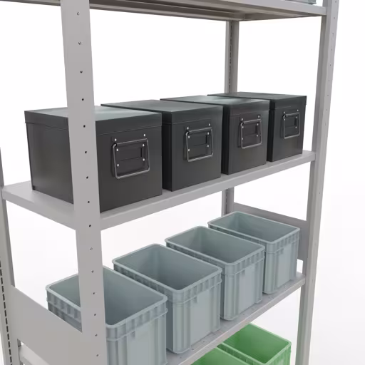 Figuur nr. 14 van het artikel basisrek, legplank-insteeksysteem MULTIplus85, 3000 x 1000 x 400 mm, 7 legborden, RAL 7035 lichtgrijs uit de productgroep insteeksysteem van het merk Schulte Lagertechnik.