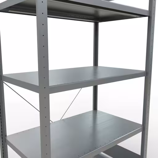 Figuur nr. 15 van het artikel basisrek, legplank, insteeksysteem MULTIplus330, 2000 x 1000 x 600 mm, 5 legborden, kruisschoor, verzinkt uit de insteeksysteem productgroep van Schulte Lagertechnik.