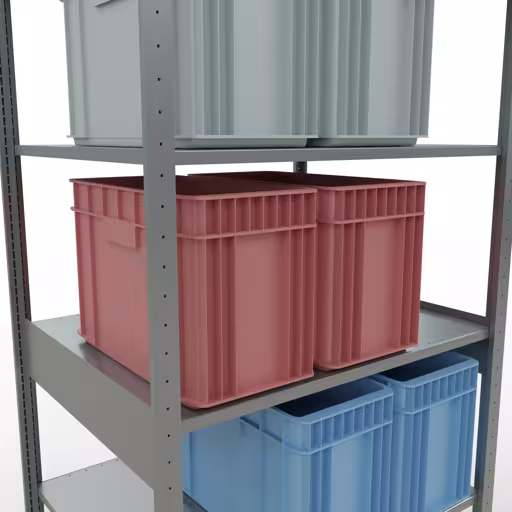 Basisplank, legbord, insteeksysteem MULTIplus150, 2500 x 1000 x 800 mm, 6 legborden, lengtestangen, verzinkt van Schulte Lagertechnik uit de categorie insteeksysteem