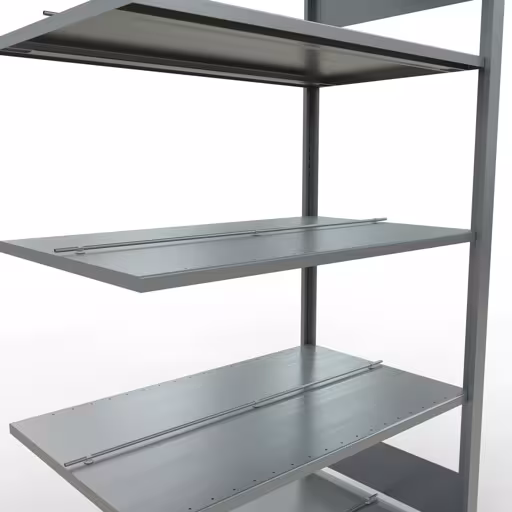 Figuur nr. 9 van het artikel aanbouwrekken, kantoorrekken, insteeksysteem MULTIplus150, 1800 x 1000 x 600 mm, 5 legborden, lengtestangen, verzinkt, met middenaanslag uit de productgroep kantoorrekken van Schulte Lagertechnik.