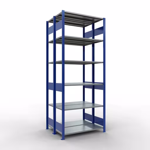 Basisplank, dubbele plank, stellingsysteem MULTIplus150, 2500 x 1000 x (2x400) mm (HxBxD), 2x6 planken, lengtestangen, RAL 5010 gentiaanblauw van Schulte Lagertechnik Basisplank, dubbele plank, stellingsysteem MULTIplus150, 2500 x 1000 x (2x400) mm (HxBxD), 2x6 planken, lengtestangen, RAL 5010 gentiaanblauw, dubbele planken, art.nr. 33141-B