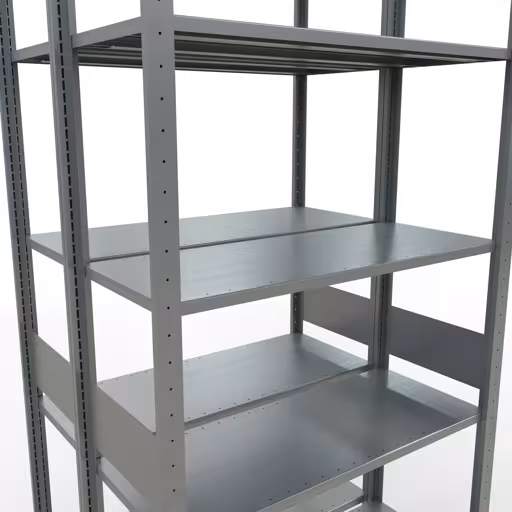Afbeelding nr. 16 van het artikel basisplank, dubbele plank, legplank-insteeksysteem MULTIplus150, 3000 x 1000 x (2x400) mm, 2x7 legborden, lengtestangen, verzinkt uit de productgroep legborden van Schulte Lagertechnik
