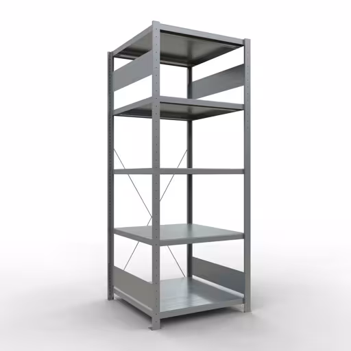 Figuur nr. 12 van het artikel basisrek, legbord, insteeksysteem MULTIplus250, 2000 x 750 x 800 mm, 5 legborden, kruisschoor, verzinkt uit de insteeksysteem productgroep van Schulte Lagertechnik.