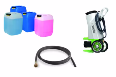 Spoel- en vulstation, warmteoverdrachtvloeistof Spoel- en vulstation, warmteoverdrachtvloeistof