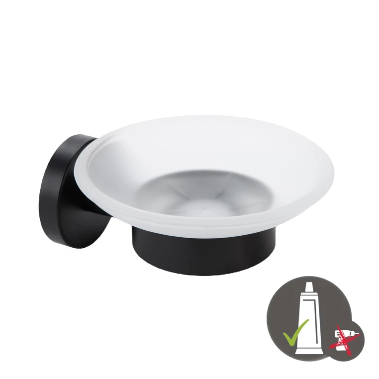 Ronde zwarte roestvrijstalen zeepbak van het merk Ortwein. Ronde zwarte roestvrijstalen zeepbak uit de categorie Zeepbakjes & Zeepdispensers met artikelnummer IP2108