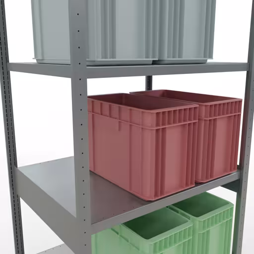 Productafbeelding nr. 12 van het artikel basisplank, legbord, insteeksysteem MULTIplus250, 3000 x 1000 x 800 mm (HxBxD), 7 legborden, lengtestangen, verzinkt Afbeelding nr. 12 van het artikel basisrek, legbord, insteeksysteem MULTIplus250, 3000 x 1000 x 800 mm, 7 legborden, lengtestangen, verzinkt uit de productgroep insteeksysteem van Schulte Lagertechnik