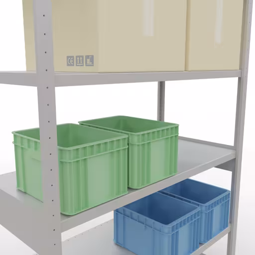 Figuur nr. 15 van het artikel basisplank, legbord, insteeksysteem MULTIplus250, 2500 x 1300 x 600 mm, 6 legborden, lengtestangen, RAL 7035 lichtgrijs uit de productgroep insteeksysteem van Schulte Lagertechnik.
