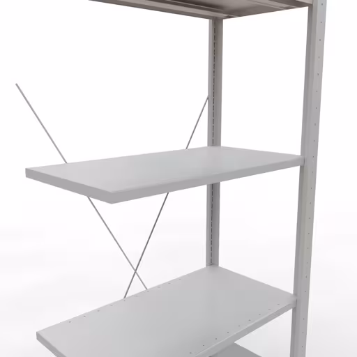 Andere weergave van het artikel Aanbouwplank, legbord, insteeksysteem MULTIplus150, 2000 x 750 x 400 mm, 5 legborden, RAL 7035 lichtgrijs uit de categorie insteeksysteem
