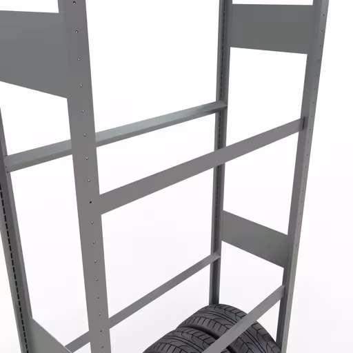 Figuur nr. 10 van het artikel basisrek, wielen-/bandenrek, 4500 x 1000 x 400 mm, verzinkt, 6 opslagniveaus met 150 kg vakbelasting per niveau uit de productgroep legbordstellingen van Schulte Lagertechnik