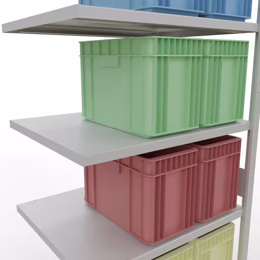 Productafbeelding nr. 13 van het artikel Aanbouwrekken, legbordstellingen, insteeksysteem MULTIplus330, 3000 x 1000 x 800 mm (HxBxD), 7 legborden, lengtestangen, RAL 7035 lichtgrijs Afbeelding nr. 13 van het artikel aanbouwrekken, legbordstellingen, insteeksysteem MULTIplus330, 3000 x 1000 x 800 mm, 7 legborden, lengtestangen, RAL 7035 lichtgrijs uit de productgroep insteeksysteem van Schulte Lagertechnik