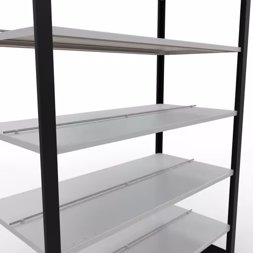 , kantoorrekkensysteem MULTIplus150, 2300 x 1300 x 600 mm, 7 planken, met middenaanslag, zwart/lichtgrijs van Schulte Lagertechnik uit het assortiment kantoorrekken
