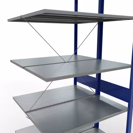 Productafbeelding nr. 10 van het artikel aanbouwplank, dubbele plank, legplank-insteeksysteem MULTIplus150, 3000 x 1000 x (2x1000) mm, 2x7 legborden, RAL 5010 gentiaanblauw uit het assortiment legborden van Schulte Lagertechnik