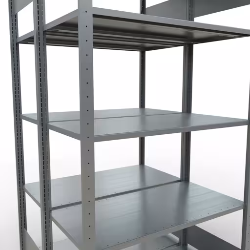 Afbeelding nr. 13 van het artikel basisrek, dubbel legbord, legbordinsteeksysteem MULTIplus150, 2000 x 1000 x (2x500) mm, 2x5 legborden, lengtestangen, verzinkt uit de productgroep legbordstellingen van Schulte Lagertechnik