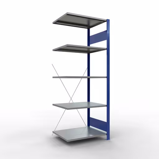 Productafbeelding nr. 11 van het artikel aanbouwplank, legbord, insteeksysteem MULTIplus150, 2000 x 750 x 600 mm, 5 legborden, RAL 5010 gentiaanblauw/verzinkt/verzinkt uit het insteeksysteem-assortiment van Schulte Lagertechnik