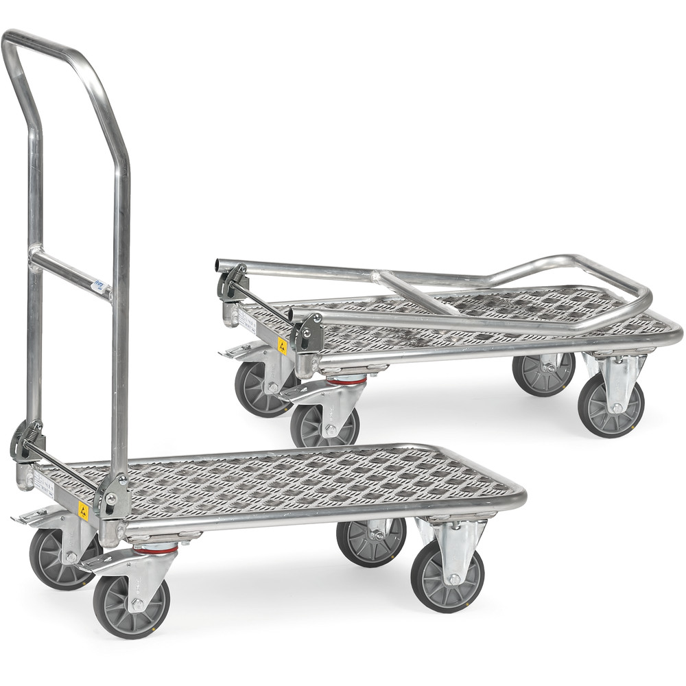 ESD opvouwbare trolley 91134 -ALU- Breedte 600 mm Lengte 900 mm van het merk Fetra ESD-vouwwagen -ALU- elektrisch geleidende uitvoering uit de categorie ESD-apparaten met artikelnummer 91134
