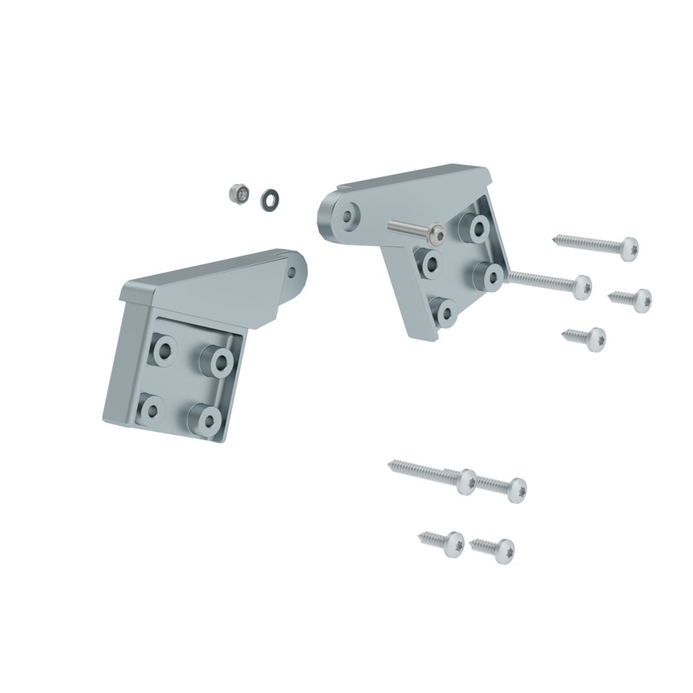 Munk vervangingsscharnierset voor trapladders, toegankelijk vanaf beide zijden, gemaakt van aluminium door Günzburger Steigtechnik Munk vervangende scharnierset voor trapladders, toegankelijk vanaf beide zijden, gemaakt van aluminium, uit de categorie trapladders, artikelnummer 019296.