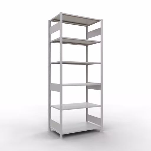 Basisplank, plankplank, insteeksysteem MULTIplus150, 2500 x 1000 x 600 mm, 6 planken, RAL 7035 lichtgrijs van Schulte Lagertechnik met het artikelnr. 32661-LR