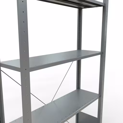 Basisplank, legbord, insteeksysteem MULTIplus150, 2000 x 1000 x 300 mm (HxBxD), 5 legborden, kruisschoor, verzinkt - Expressline met de GTIN 4058255068579 Basisplank, legbord, insteeksysteem MULTIplus150, 2000 x 1000 x 300 mm, 5 legborden, verzinkt - Expressline van Schulte Lagertechnik met het artikelnr. 12730-K