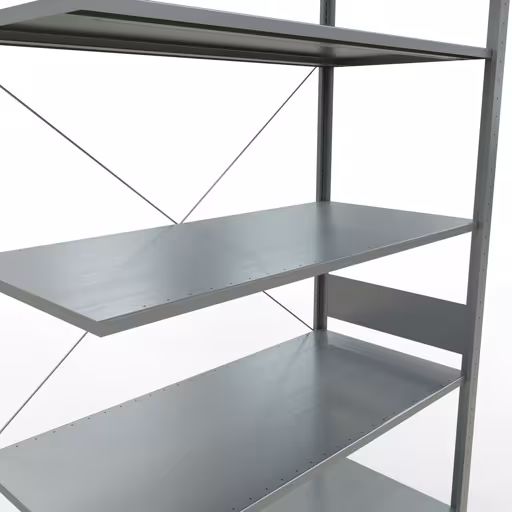 Insteeksysteem opzetplank 3000x1300x600 mm, type 150 kg, verzinkt uit de categorie opzetplanken met de GTIN 4004514217806 Insteeksysteem aanbouwstelling 3000x1300x600 mm, type 150 kg, verzinkt van Schulte Lagertechnik uit het assortiment insteeksysteem