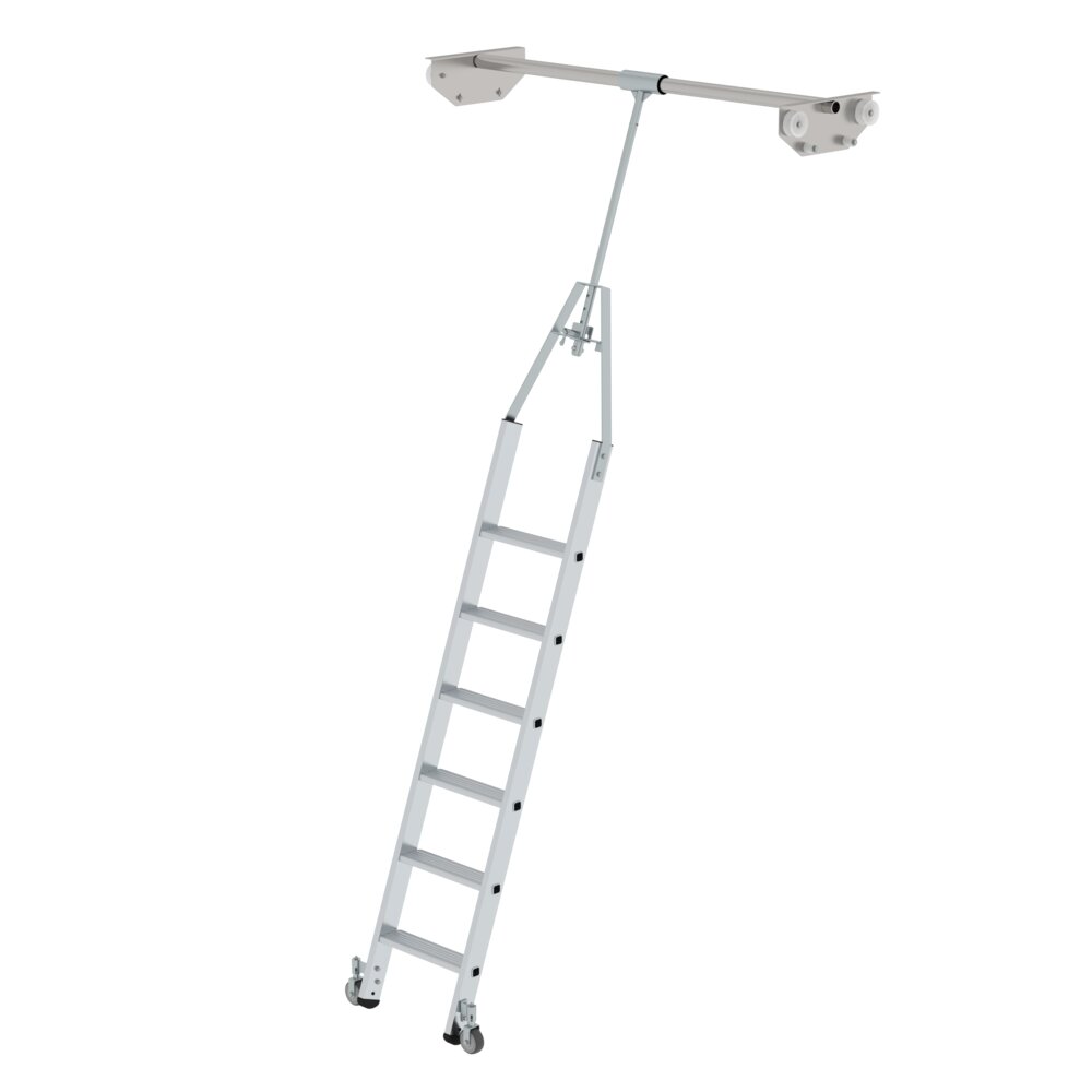 Munk draaibare trapladder voor dubbele schappen, 6 treden, van Günzburger Steigtechnik Munk draaibare trap voor dubbele stellingen, uit de categorie stellingtrappen, artikelnummer 044506