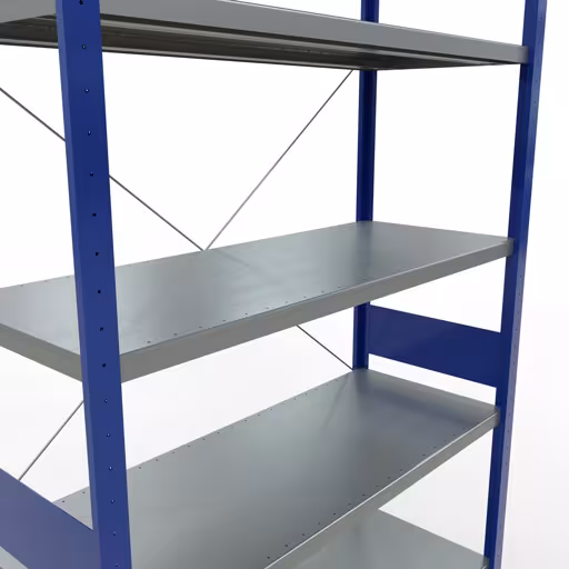 Figuur nr. 9 van het artikel basisrek, legplank-insteeksysteem MULTIplus250, 3000 x 1300 x 500 mm, 7 legborden, RAL 5010 gentiaanblauw/gegalvaniseerd uit de productgroep insteeksysteem van het merk Schulte Lagertechnik