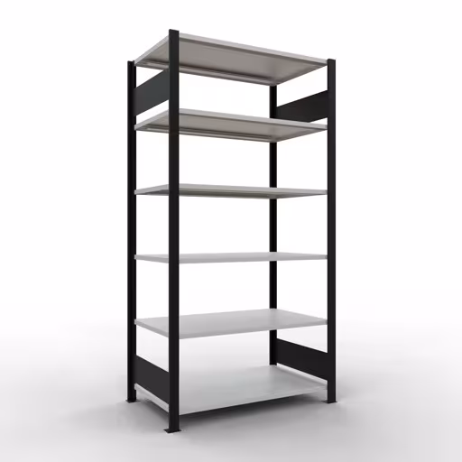 Afbeelding nr. 11 van het artikel, kantoorrekken, insteeksysteem MULTIplus150, 2000 x 1000 x 600 mm, 6 planken, zonder middenaanslag, zwart/lichtgrijs uit de productgroep kantoorrekken van Schulte Lagertechnik