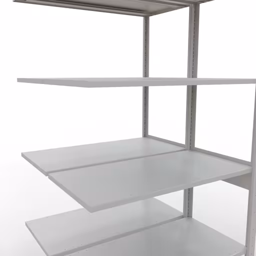 Productafbeelding nr. 7 van het artikel aanbouwrekken, dubbele rekken, stellingrekken, insteeksysteem MULTIplus150, 2500 x 1000 x (2x500) mm, 2x6 planken, RAL 7035 lichtgrijs uit het stellingstellingprogramma van Schulte Lagertechnik