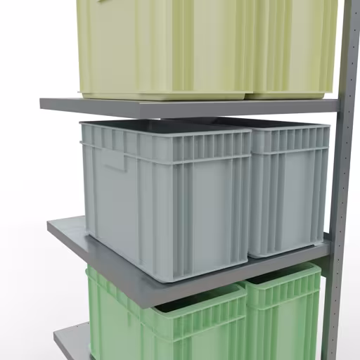 Afbeelding nr. 14 van het artikel aanbouwrekken, legbordstellingen, insteeksysteem MULTIplus250, 2500 x 750 x 800 mm, 6 legborden, lengtestangen, verzinkt uit de productgroep insteeksysteem van Schulte Lagertechnik