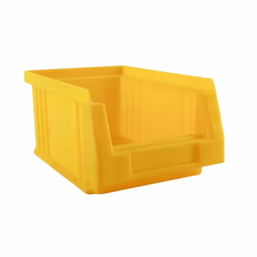 Open opbergdoos, dxbxh 164x105x75 mm, geel, polypropyleen van Schulte Lagertechnik Open opbergdoos, dxbxh 164x105x75 mm, geel, polypropyleen, opbergruimte voor kleine onderdelen, art.nr. 20233