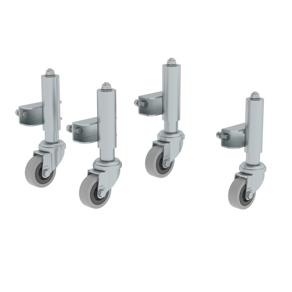 Munk veerbelaste remwielen voor werkplatformen met 2 treden, uit de categorie "Platformtrappen", artikelnummer 050068