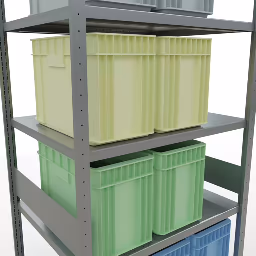 Figuur nr. 14 van het artikel basisrek, legplank, insteeksysteem MULTIplus330, 3000 x 1000 x 800 mm, 7 legborden, lengtestangen, verzinkt uit de insteeksysteem productgroep van Schulte Lagertechnik.
