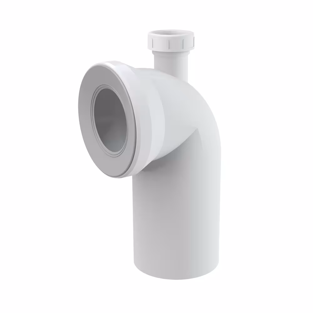 AlcaPlast A90-90P40 Universeel toiletaansluitstuk | Buismof DN100 (ø110mm) met aansluiting DN40 (1,5'') van AlcaPlast WC-aansluitbochten, WC-aansluiting, artikelnr. A90-90P40