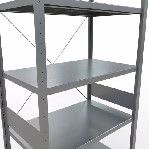 Basisplank, legplank, insteeksysteem MULTIplus330, 3000 x 1000 x 600 mm (HxBxD), 7 legborden, kruisschoor, verzinkt van Schulte Lagertechnik uit de categorie insteeksystemen