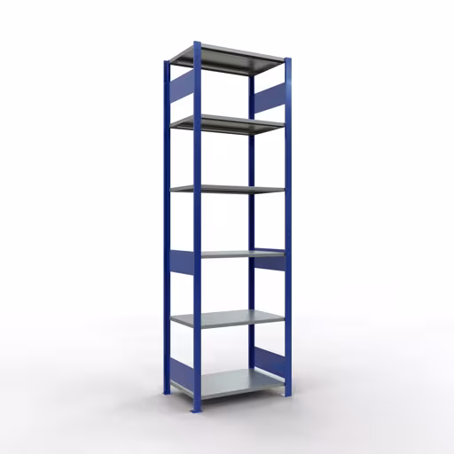 Productafbeelding nr. 12 van het artikel basisplank, legbord, insteeksysteem MULTIplus150, 2500 x 750 x 500 mm, 6 legborden, RAL 5010 gentiaanblauw/verzinkt/verzinkt uit het insteeksysteem-assortiment van Schulte Lagertechnik