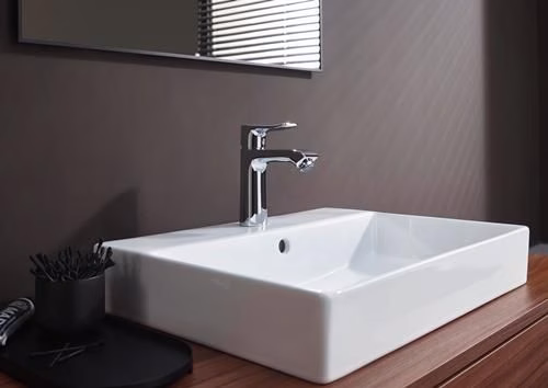 Hansgrohe METRIS 110 ééngreeps wastafelmengkraan, nominale breedte 15 ComfortZone 110 met verzinkbare afvoer G 1 1/4 inch chroom