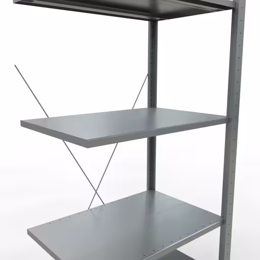 Extra afbeelding van het artikel Aanbouwplank, legbord, insteeksysteem MULTIplus150, 2000 x 750 x 500 mm (HxBxD), 5 legborden, kruisschoor, verzinkt Extra afbeelding van het artikel Aanbouwrekken, legbord, insteeksysteem MULTIplus150, 2000 x 750 x 500 mm, 5 legborden, kruisschoor, verzinkt vanaf opzetrek