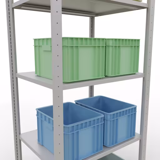 Productafbeelding nr. 7 van het artikel basisrek, legbord, insteeksysteem MULTIplus150, 2000 x 750 x 600 mm, 5 legborden, RAL 7035 lichtgrijs uit het insteeksysteem-assortiment van Schulte Lagertechnik