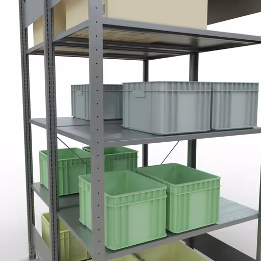 Figuur nr. 16 van het artikel basisplank, dubbele plank, plankinsteeksysteem MULTIplus150, 2000 x 1000 x (2x600) mm, 2x5 planken, kruisschoor, verzinkt uit de productgroep schappenplanken van Schulte Lagertechnik.