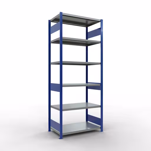 Basisplank, legbord, insteeksysteem MULTIplus330, 2500 x 1000 x 600 mm, 6 legborden, lengtestangen, RAL 5010 gentiaanblauw/verzinkt van Schulte Lagertechnik uit het assortiment insteeksysteem