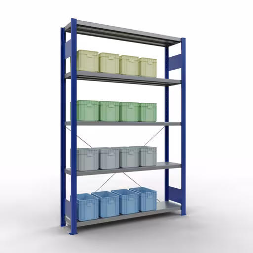 Figuur nr. 9 van het artikel basisrek, legbord-insteeksysteem MULTIplus250, 2000 x 1300 x 300 mm, 5 legborden, RAL 5010 gentiaanblauw/verzinkt uit de productgroep insteeksysteem van het merk Schulte Lagertechnik