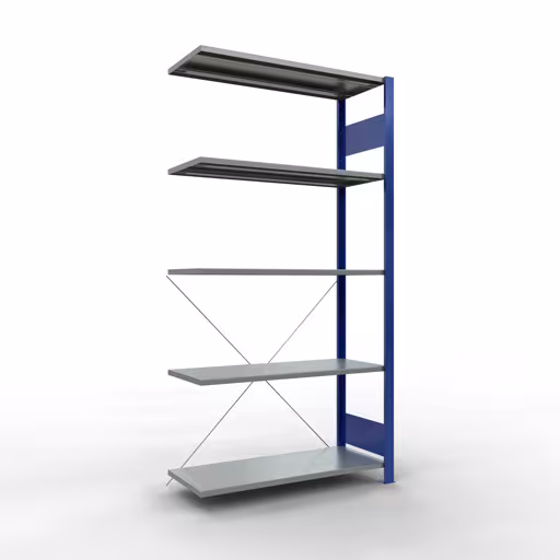 Productafbeelding nr. 12 van het artikel aanbouwplank, legbord, insteeksysteem MULTIplus150, 2000 x 1000 x 400 mm, 5 legborden, RAL 5010/verzinkt uit het insteeksysteem-assortiment van Schulte Lagertechnik
