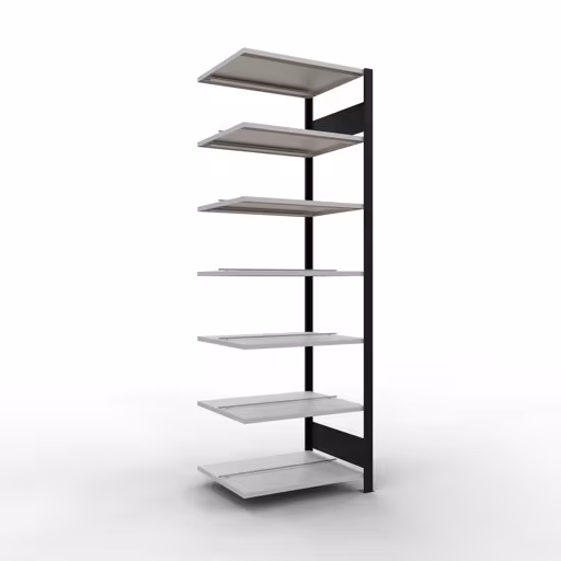 Figuur nr. 11 van het artikel, kantoorrekken, insteeksysteem MULTIplus150, 2300 x 750 x 600 mm, 7 planken, met middenaanslag, zwart/lichtgrijs uit de productgroep kantoorrekken van Schulte Lagertechnik