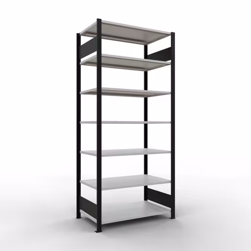 Afbeelding nr. 14 van het artikel, kantoorrekken, insteeksysteem MULTIplus150, 2300 x 1000 x 600 mm, 7 planken, zonder middenaanslag, zwart/lichtgrijs uit de productgroep kantoorrekken van Schulte Lagertechnik