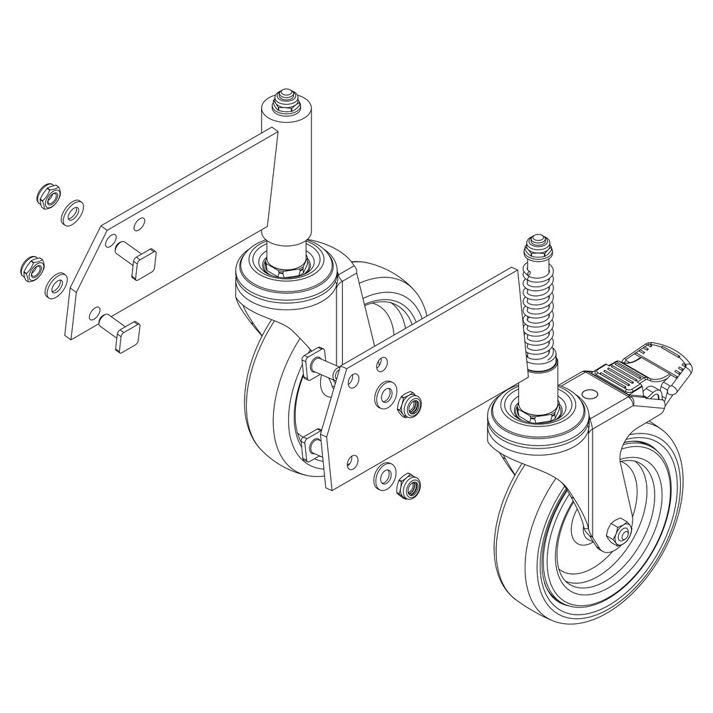 Munk rollenset steundeel incl. montageset van Günzburger Steigtechnik Munk rolsteunset inclusief montageset uit de categorie Accessoires en reserveonderdelen voor hoogwerkers met artikelnummer 800042